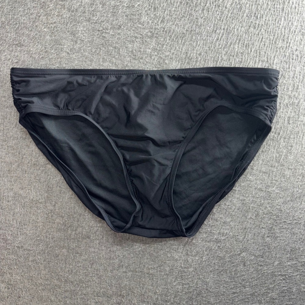 Calvin Klein Womens Black Ruched Side Bikini Bottom Swimwear CG9BS310 XXL NWT